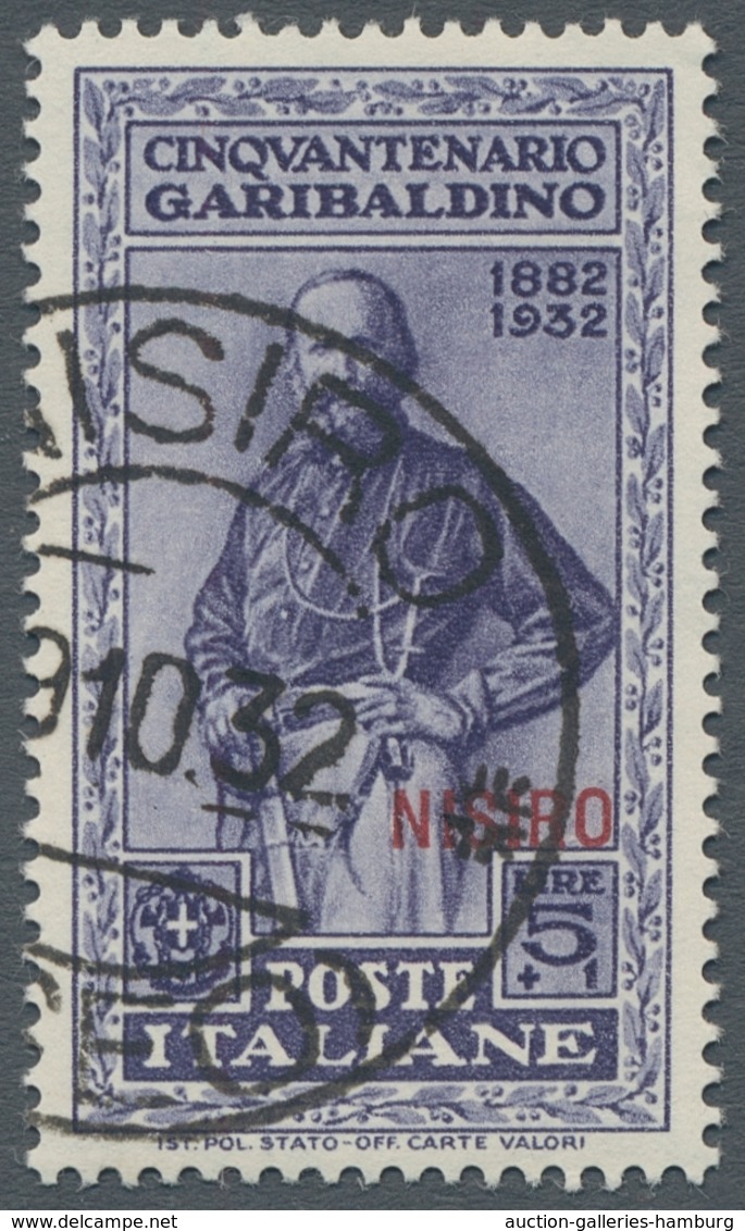 Ägäische Inseln: 1932, "Garibaldi With All Island Overprints", Used Sets In Very Fine Condition. In - Egeo