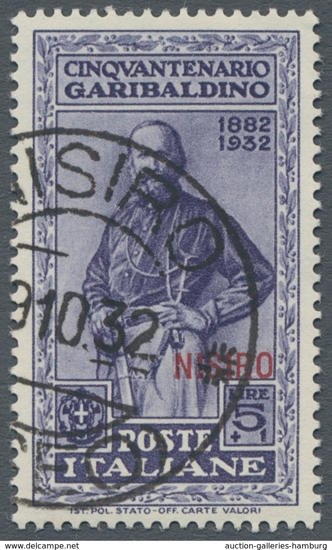 Ägäische Inseln: 1932, "Garibaldi With All Island Overprints", Used Sets In Very Fine Condition. In - Aegean