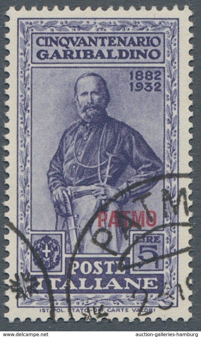 Ägäische Inseln: 1932, "Garibaldi with all island overprints", used sets in very fine condition. In