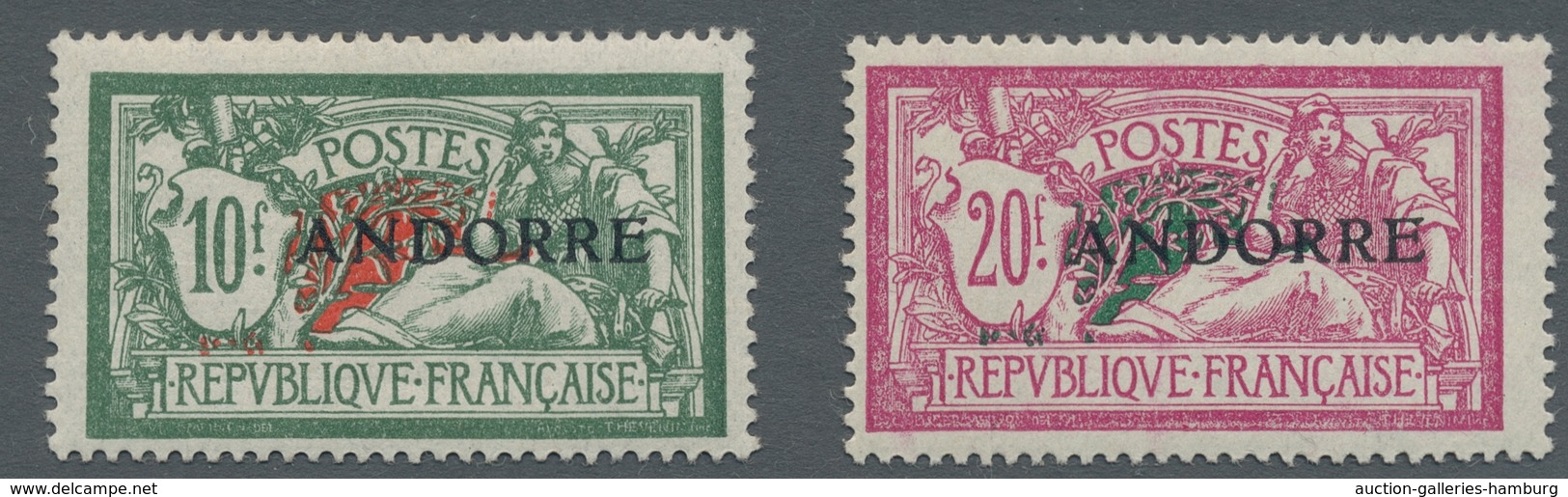 Andorra - Französische Post: 1931, Freimarken 1 Bis 20 Franc In Tadelloser Ungebrauchter Erhaltung ( - Otros & Sin Clasificación