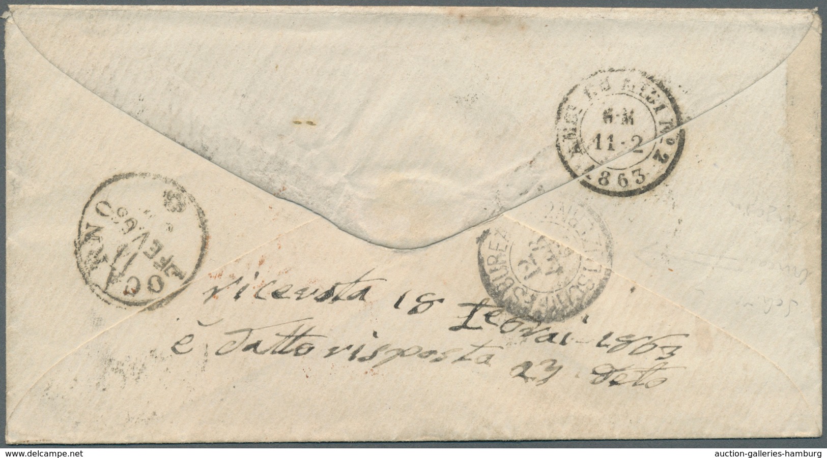 Belgien: 1856/1863, Two Insufficiently Paid 20c. Blue Entires To France Resp. Switzerland: 1856 Lett - Briefe U. Dokumente