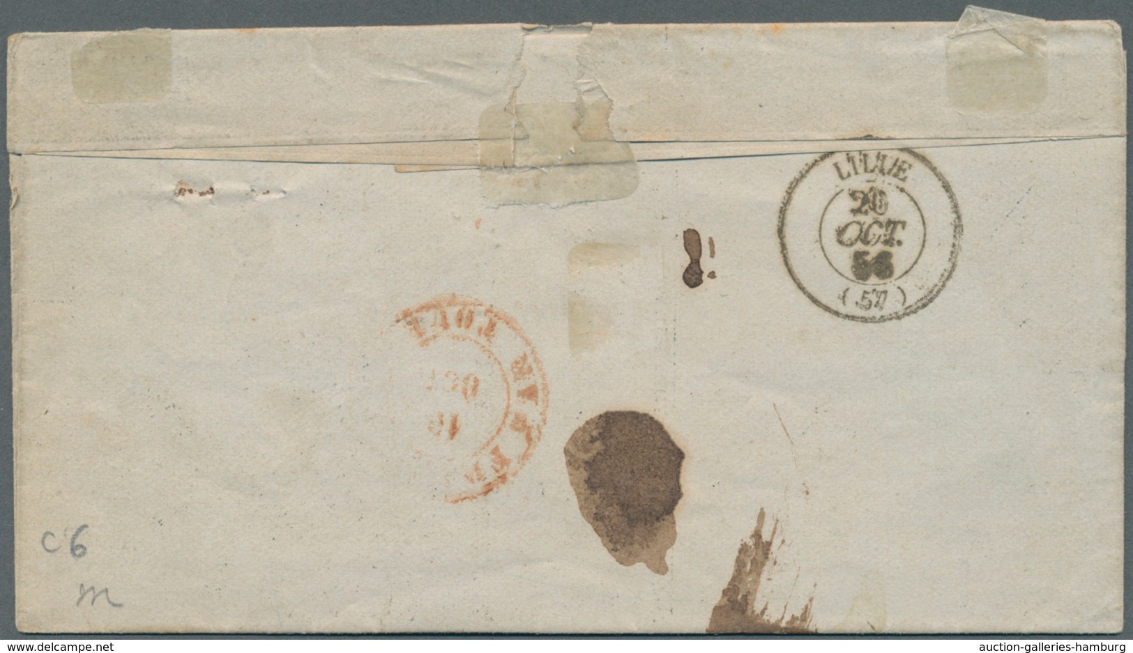 Belgien: 1856/1863, Two Insufficiently Paid 20c. Blue Entires To France Resp. Switzerland: 1856 Lett - Brieven En Documenten