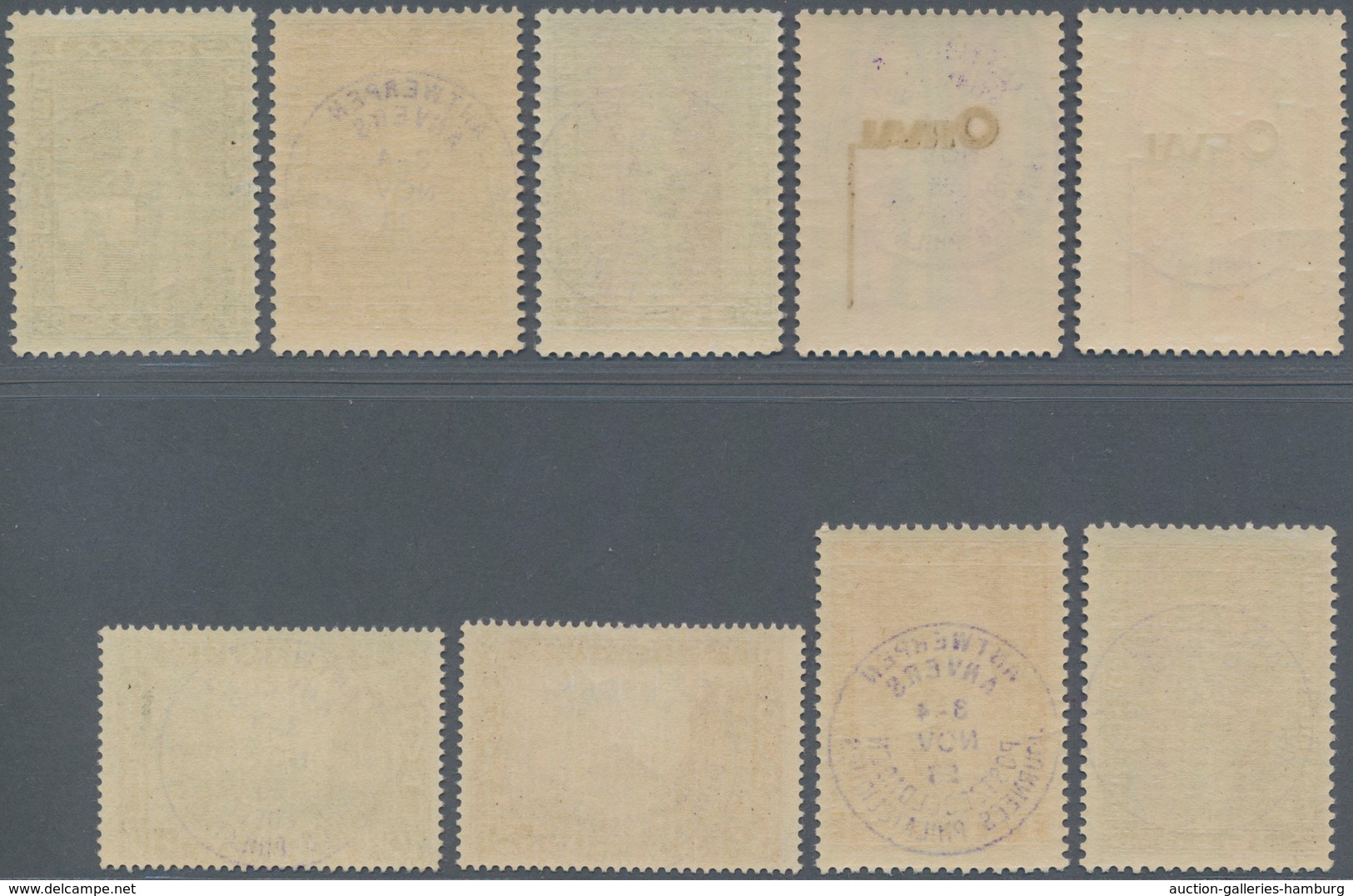 Belgien: 1928, Philatelistentage Antwerpen: 5 C + 5 C - 10 Fr + 10 Fr Für Den Wiederaufbau Der Abtei - Lettres & Documents