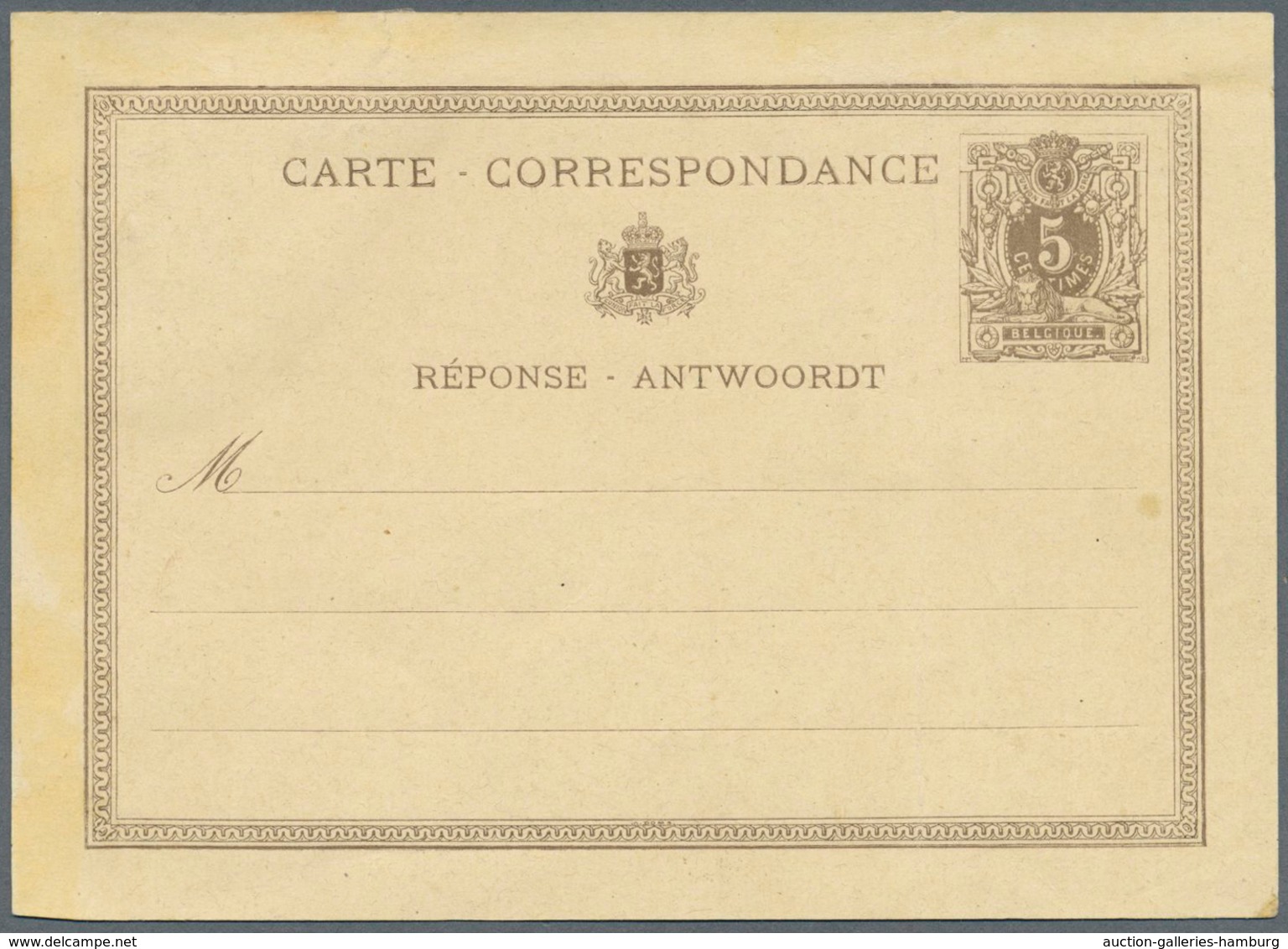 Belgien - Ganzsachen: 1873, Reply Card 5c. + 5c., Group Of Three Proofs: Asking And Reply Part In Is - Otros & Sin Clasificación