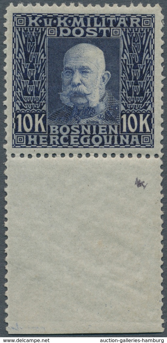 Bosnien Und Herzegowina (Österreich 1879/1918): 1914, Franz Joseph 10 Kr. Violettblau Auf Grau Vom U - Bosnia Herzegovina