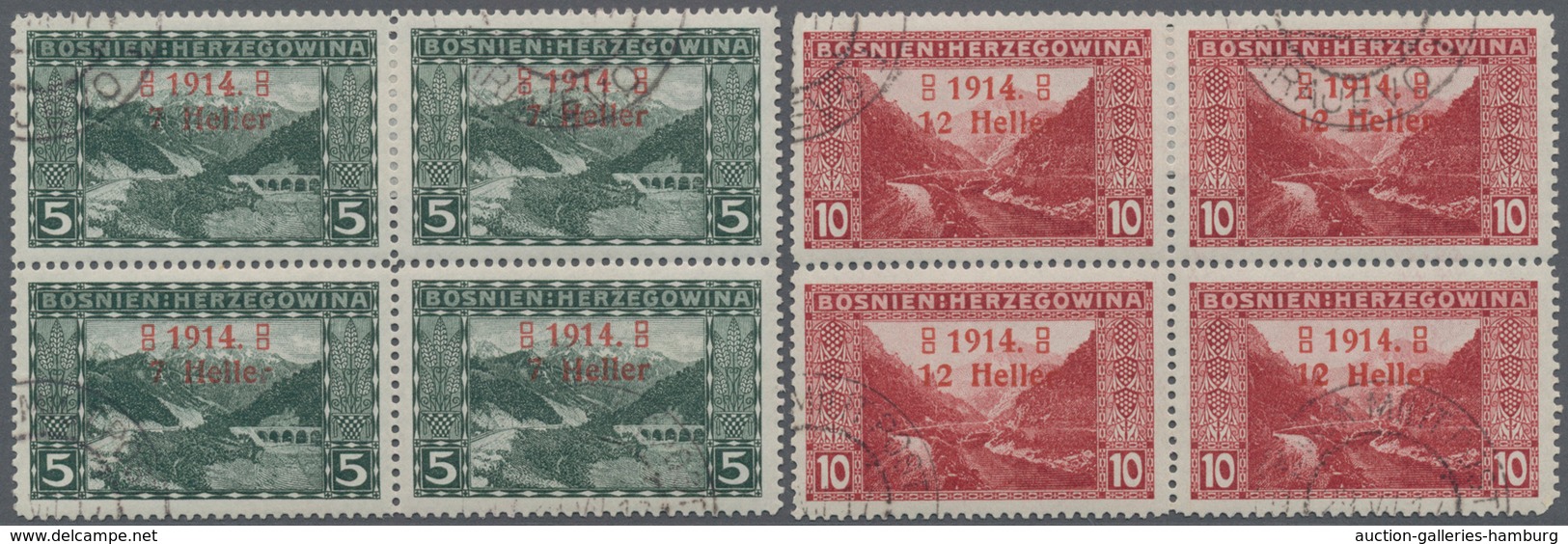 Bosnien Und Herzegowina (Österreich 1879/1918): 1914, Revaluation Overprints, Both Values Each As Ty - Bosnien-Herzegowina