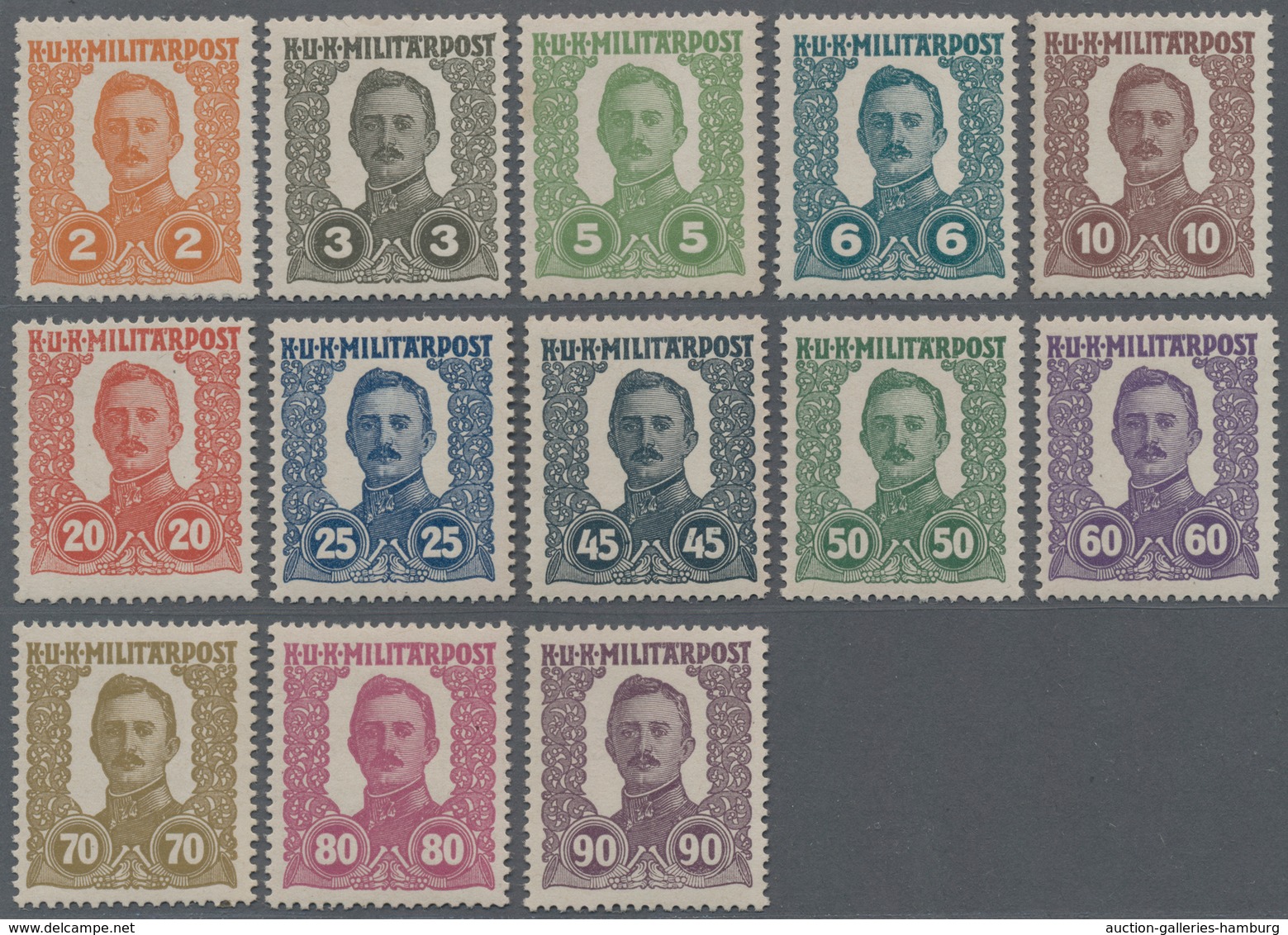 Bosnien Und Herzegowina (Österreich 1879/1918): 1918, Not Issued, Complete Set Of 13 Values, Mint Ne - Bosnië En Herzegovina