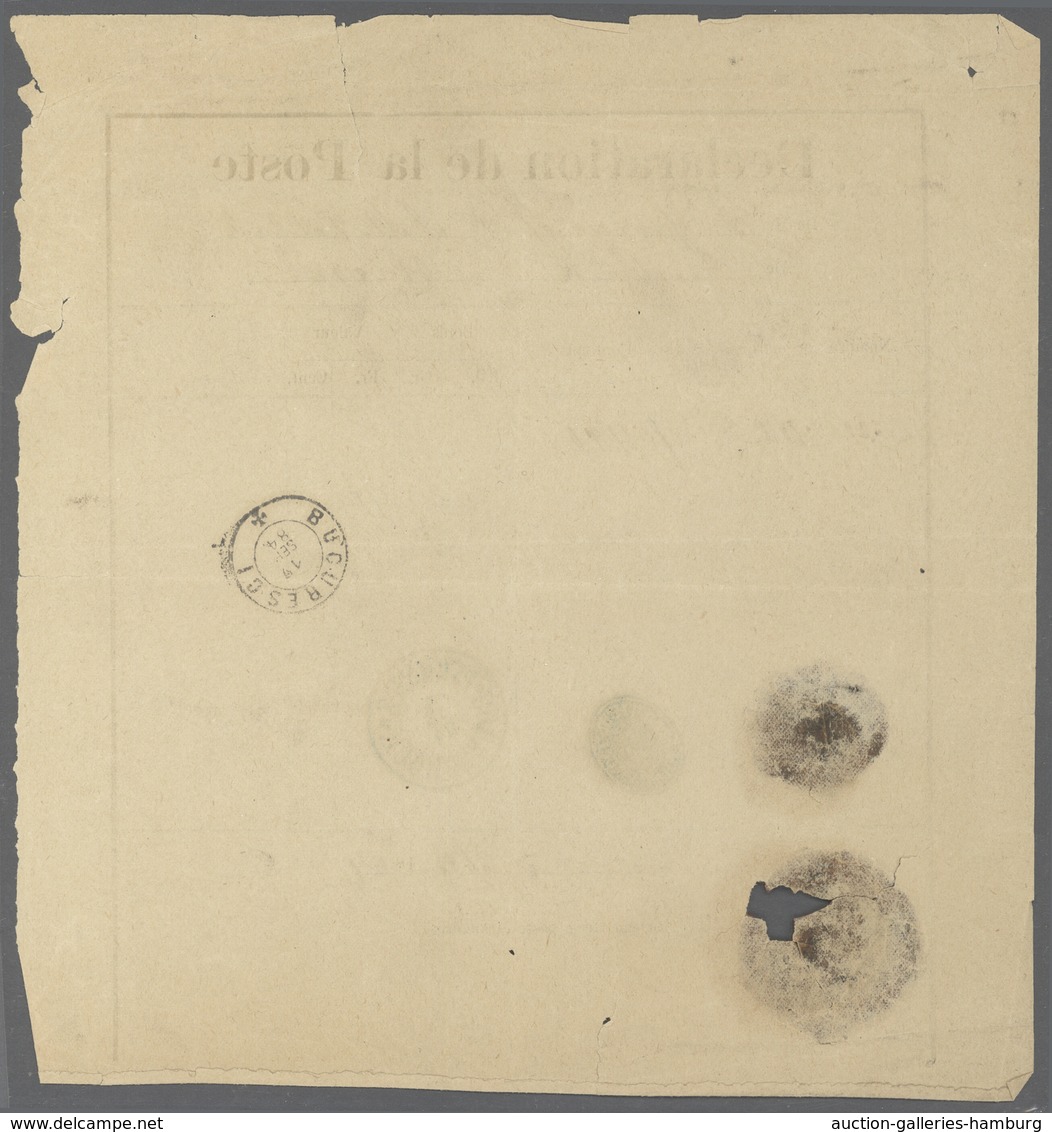 Bulgarien: 1884, "Declaration De La Poste", Used Form With Blue C.d.s. "ROUSTCHOUK 5 IX 84" To Vienn - Cartas & Documentos