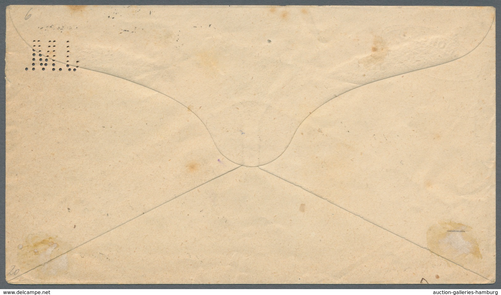 Dänemark - Ganzsachen: 1974, 8 Ore Coat Of Arms Stationery Envelope Perfinned "J.M.", Sender "J. MOR - Ganzsachen