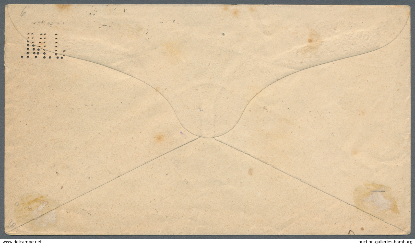 Dänemark - Ganzsachen: 1974, 8 Ore Coat Of Arms Stationery Envelope Perfinned "J.M.", Sender "J. MOR - Postal Stationery