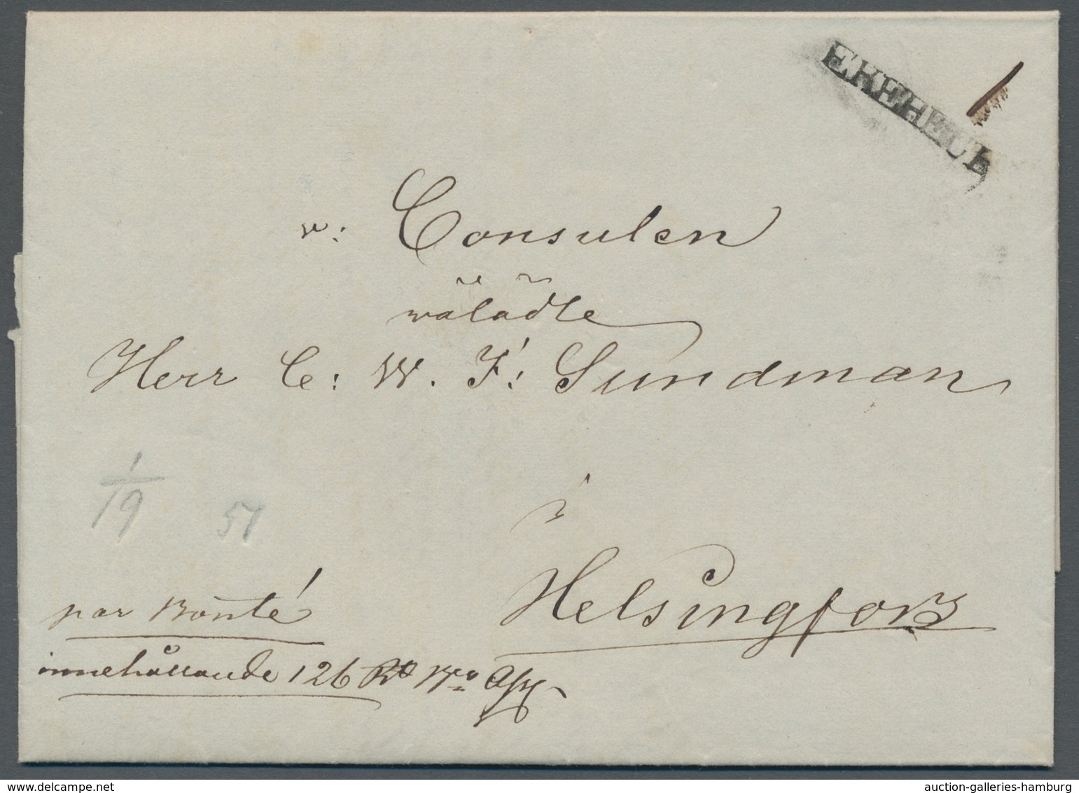 Finnland - Vorphilatelie: 1840, Pre-philatelic Letter From EKENÄS With Clear Cyrillic One-lined EKEH - ...-1845 Voorfilatelie