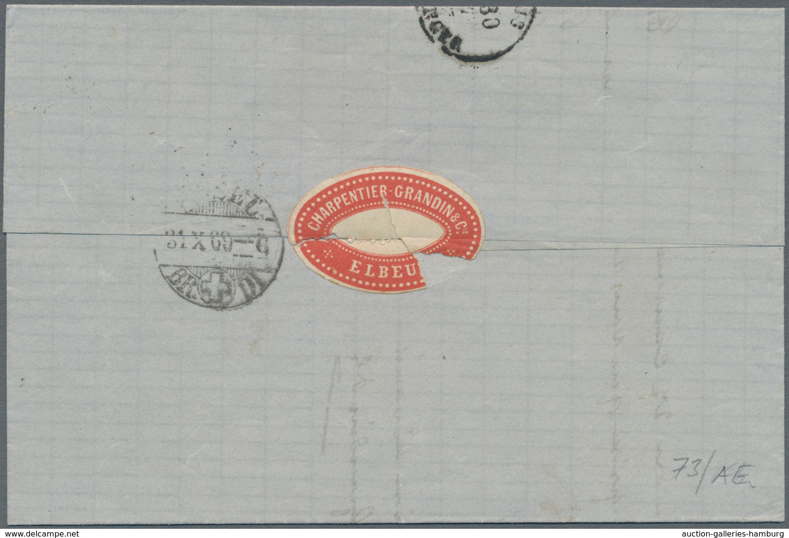 Frankreich: 1853/1869, Napoleon, Lot With 3 Covers, Comprising 2 X 40 C Orange On Entire Letter From - Autres & Non Classés