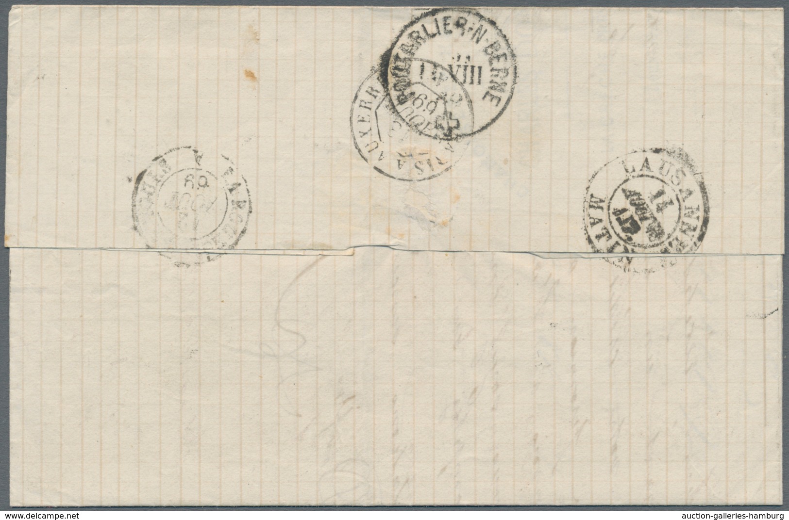 Frankreich: 1853/1869, Napoleon, Lot With 3 Covers, Comprising 2 X 40 C Orange On Entire Letter From - Autres & Non Classés