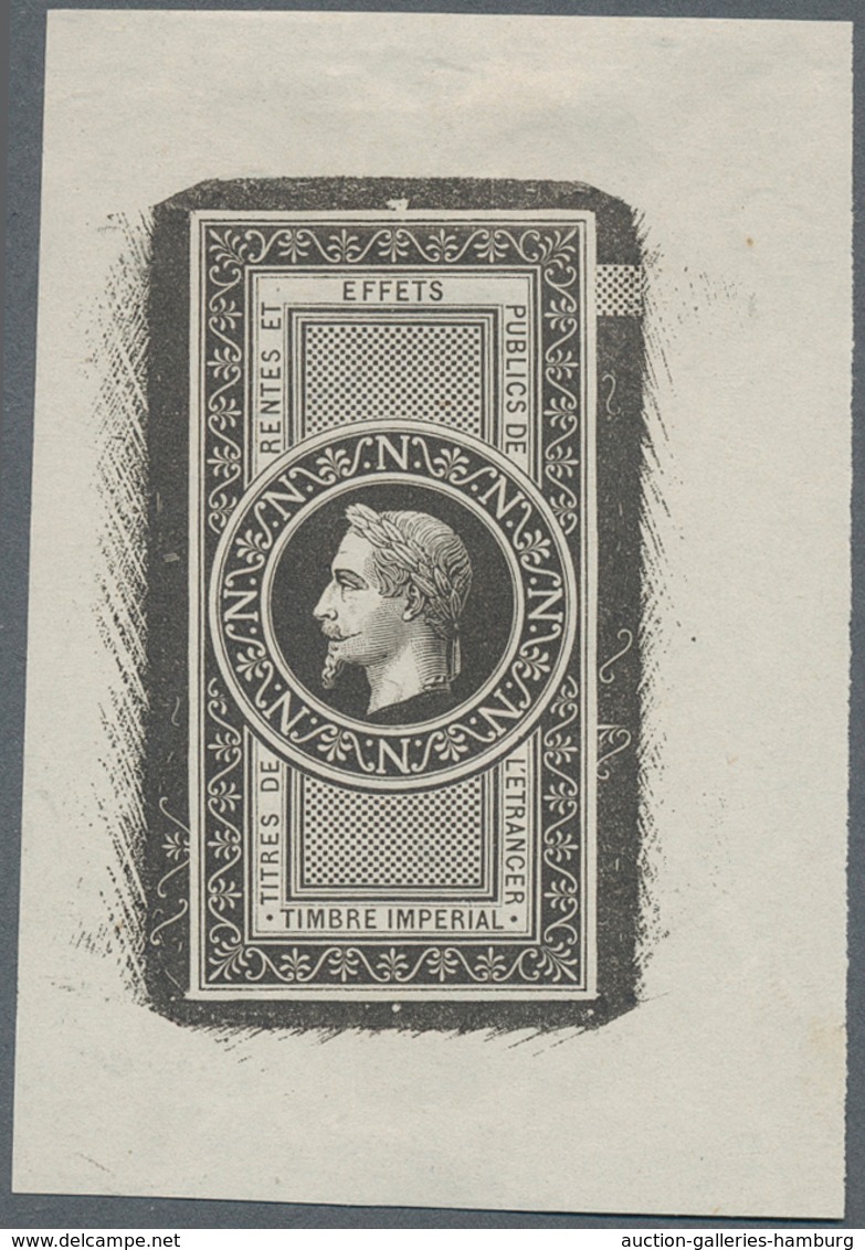 Frankreich: 1863-70 Napoleon Laureated (Emission Empire Lauré), Unadopted Essay For A 5f. Revenue St - Sonstige & Ohne Zuordnung