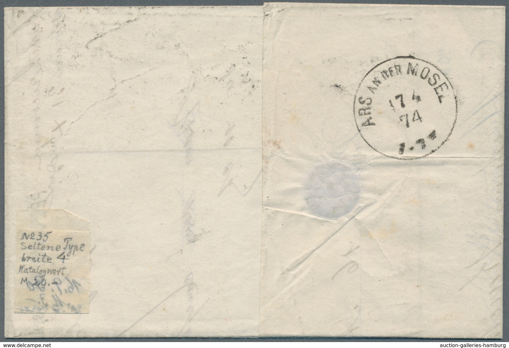 Frankreich: 1870, 40 C Orange With Retouched "4" Cancelled With Star-stamp On Complete Folded Letter - Sonstige & Ohne Zuordnung