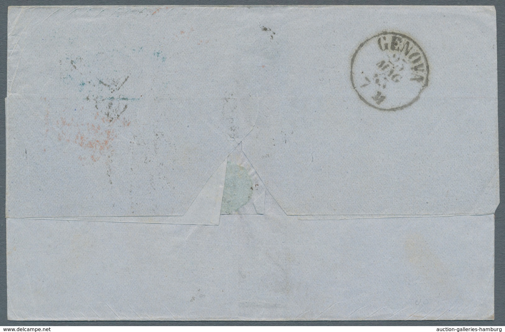 Französische Post In Der Levante: 1863, 80c. Napoleon Nd, Single Franking On Lettersheet Clearly Obl - Andere & Zonder Classificatie