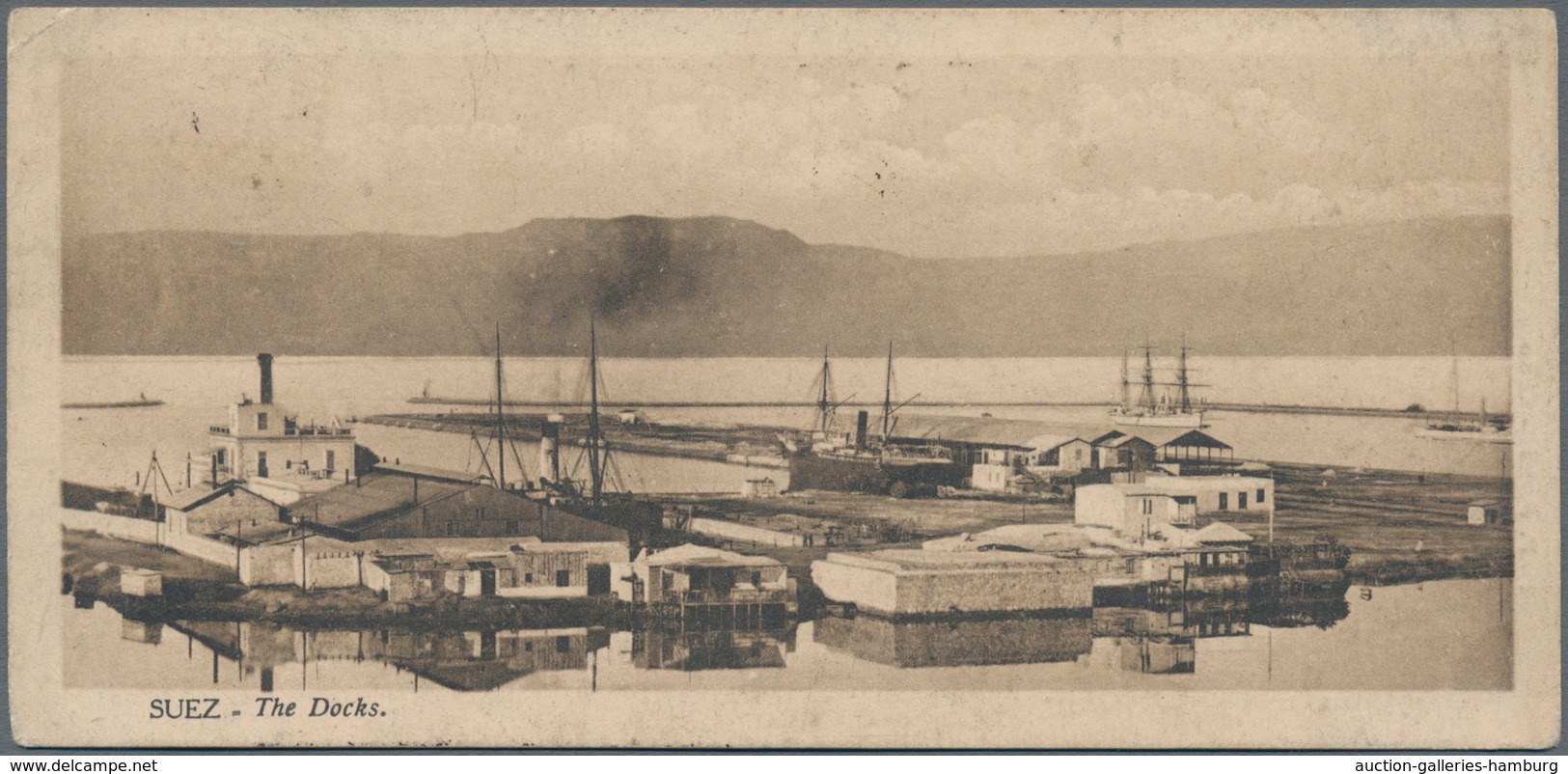 Französische Besetzung I. WK - Insel Ruad: 1920, Pc Showing "The Docks Of Port Said" Franked With 10 - Otros & Sin Clasificación