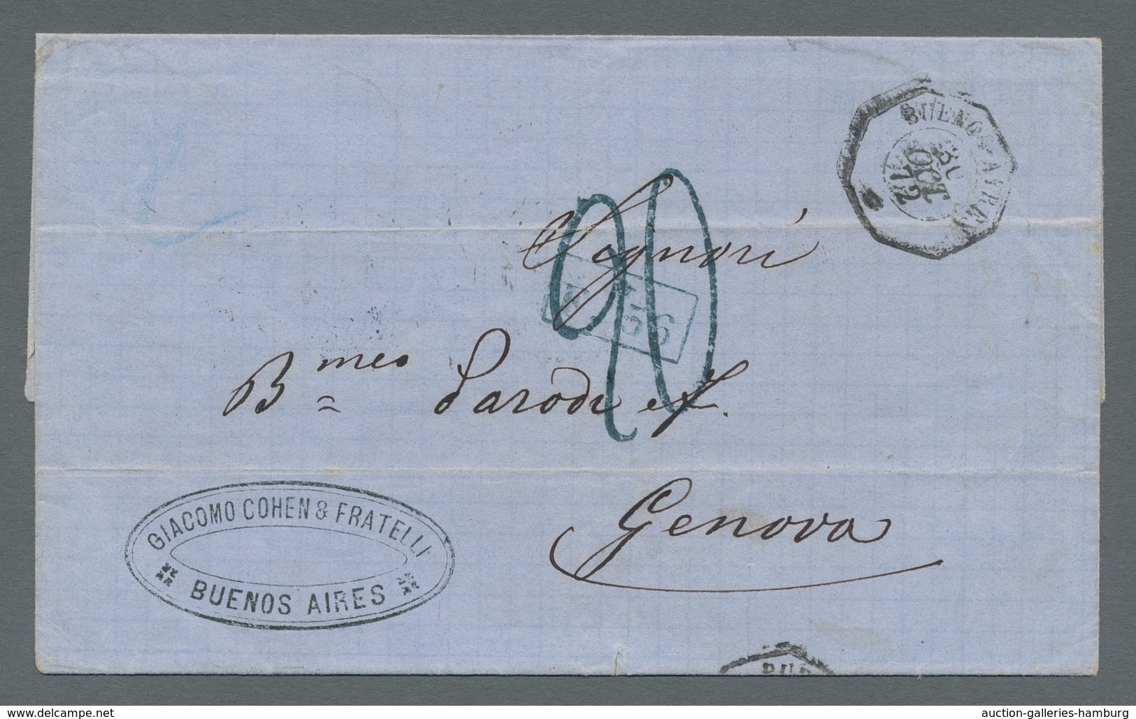 Frankreich - Stempel: 1872, French Post Abroad: Pre-UPU Overseas Cover From The French Consulate Pos - 1877-1920: Periodo Semi Moderno