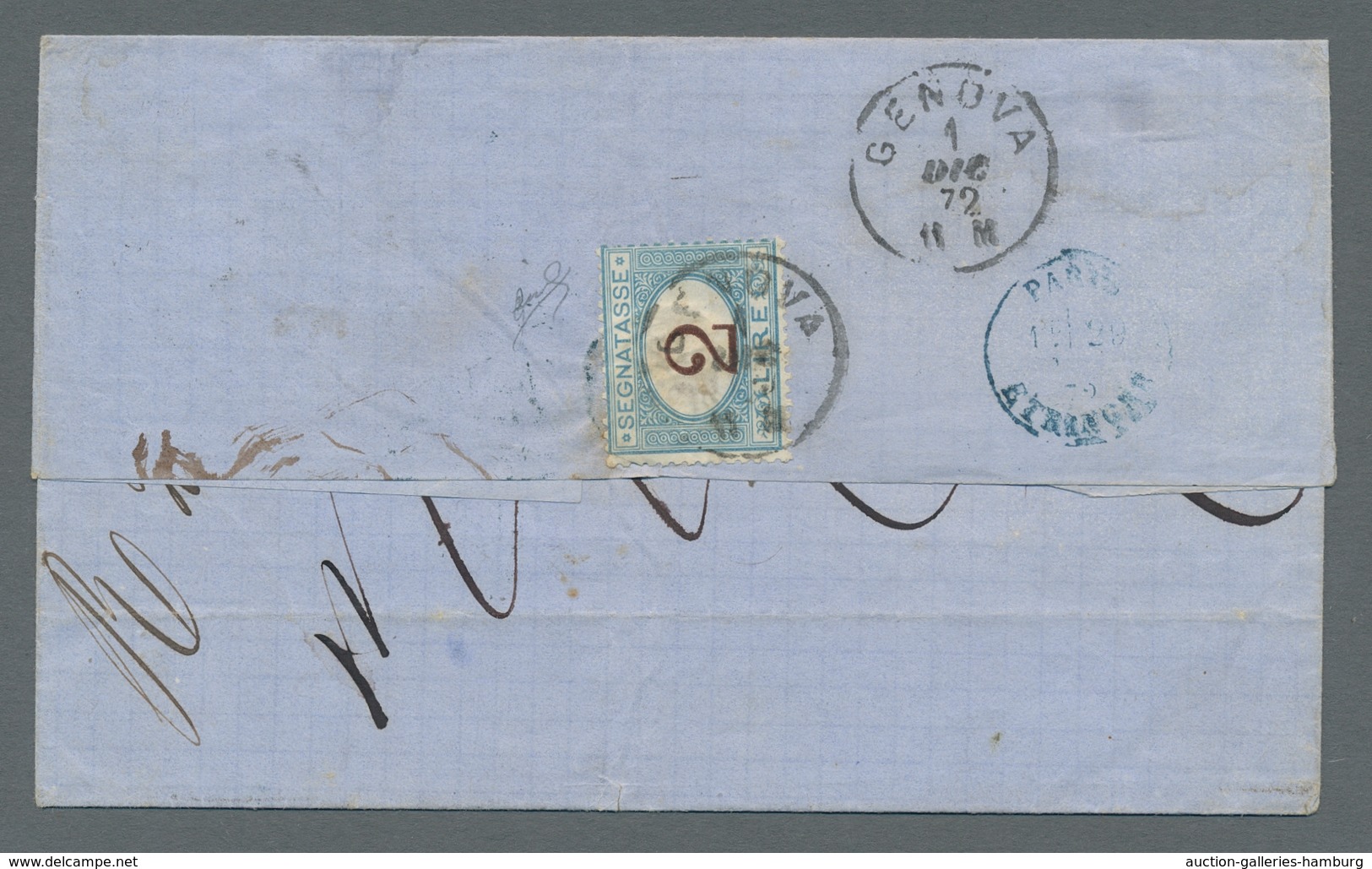 Frankreich - Stempel: 1872, French Post Abroad: Pre-UPU Overseas Cover From The French Consulate Pos - 1877-1920: Semi-Moderne