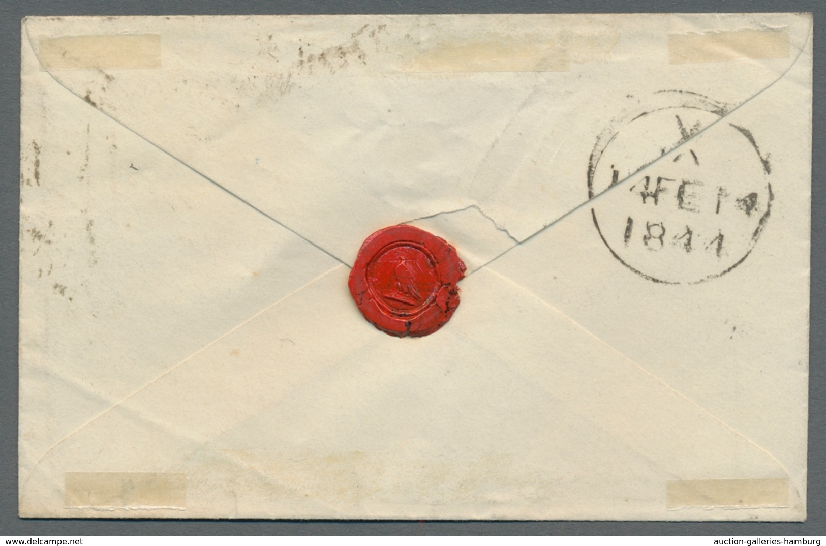 Großbritannien: 1841, "1 P. Reddish Brown", Single Franking From Right Margin With Clear MC "3" On L - Cartas & Documentos