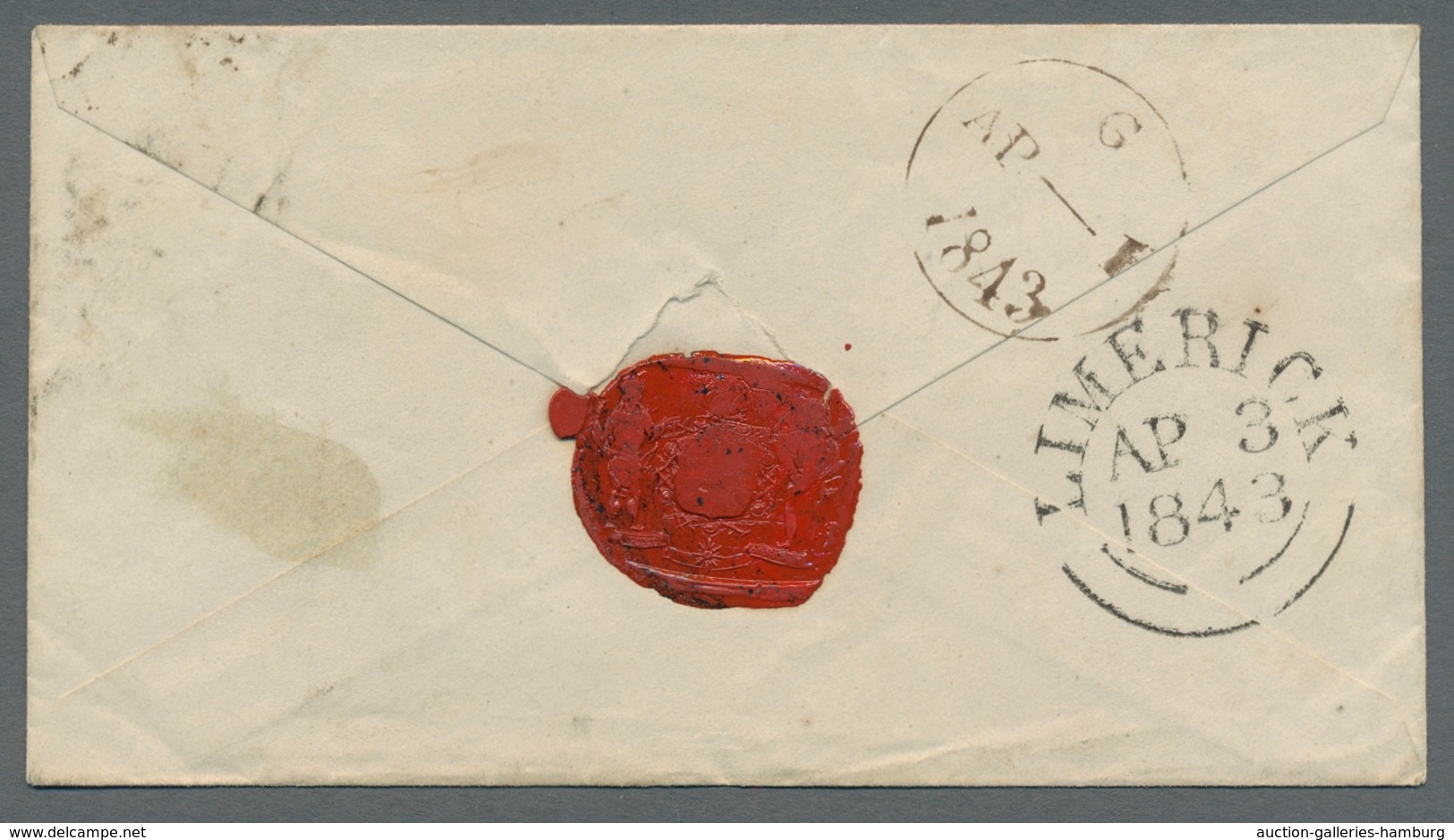 Großbritannien: 1841, "1 P. Reddish Brown", Single Franking With Clear And Central MC "4" On Letter - Briefe U. Dokumente