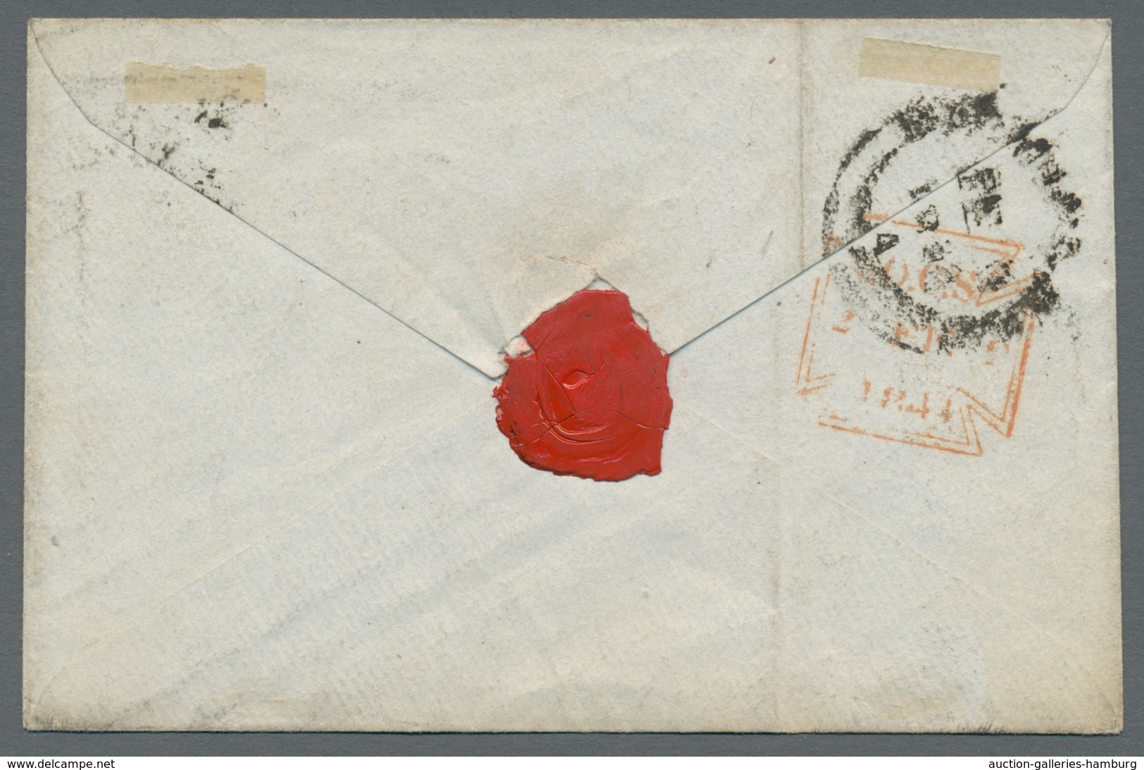 Großbritannien: 1841, "1 P. Reddish Brown", Single Franking With Clear MC "6" On Letter To Brirmingh - Brieven En Documenten