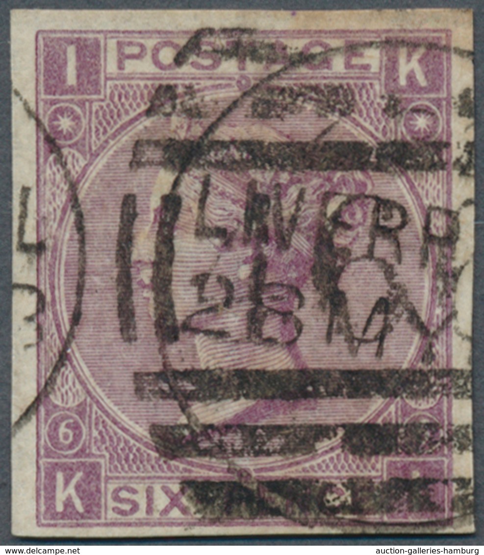 Großbritannien: 1867: 6 D Lilac, Watermark Spray, Plate 6, Lettered "KI", IMPERFORATED, Large Margin - Brieven En Documenten