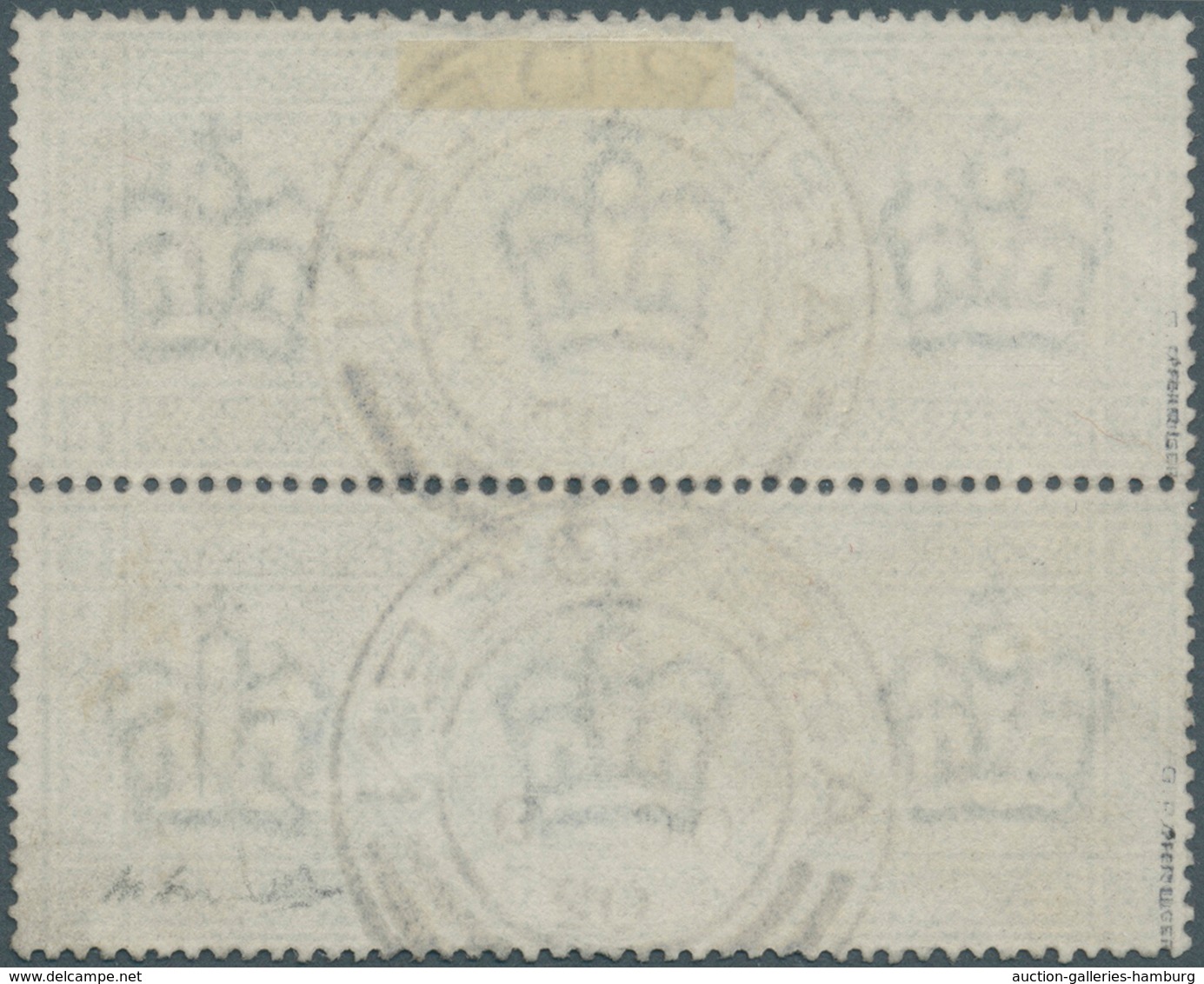Großbritannien: 1891, Queen Victoria £ 1 Green, Vertical Pair FA-GA, Very Fresh Colors And Perfect P - Briefe U. Dokumente