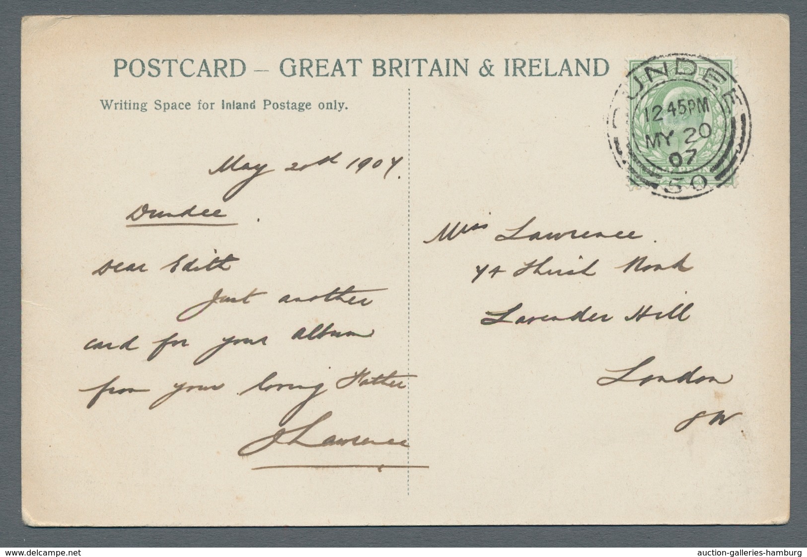 Großbritannien: 1907-1948, Small Lot Of Three Interesting Card/covers From The United Kingdom: 1907 - Lettres & Documents
