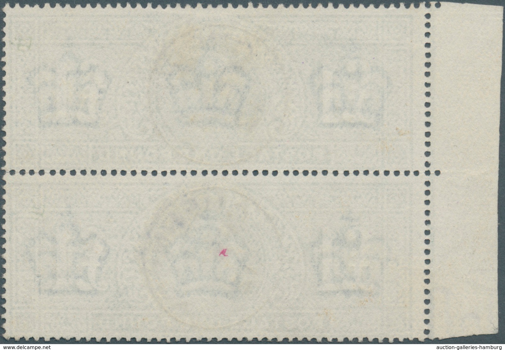 Großbritannien: 1911, £ 1 Green, Somerset Printing, Vertical Pair With Left Sheet Margin (position 5 - Briefe U. Dokumente