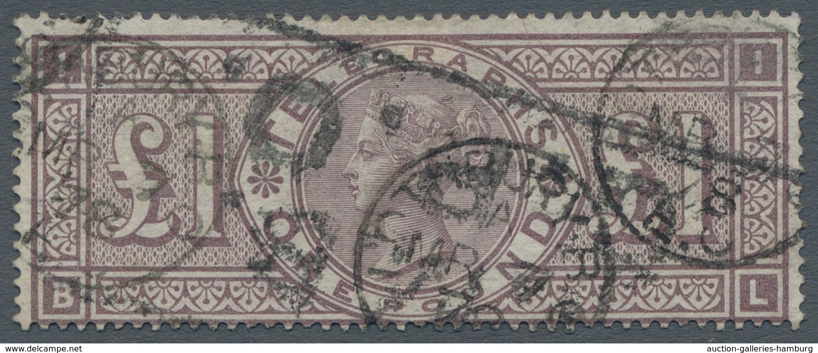 Großbritannien - Telegrafenmarken: 1878, Telegraph Stamp 1 Pound In Fresh Color And Well Perforated - Sonstige & Ohne Zuordnung