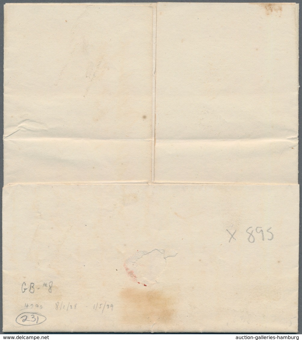 Großbritannien - Guernsey: 1838, Folded Letter From "GUERNSEY OC 8 1838" To NEW YORK. With Taxation - Guernesey
