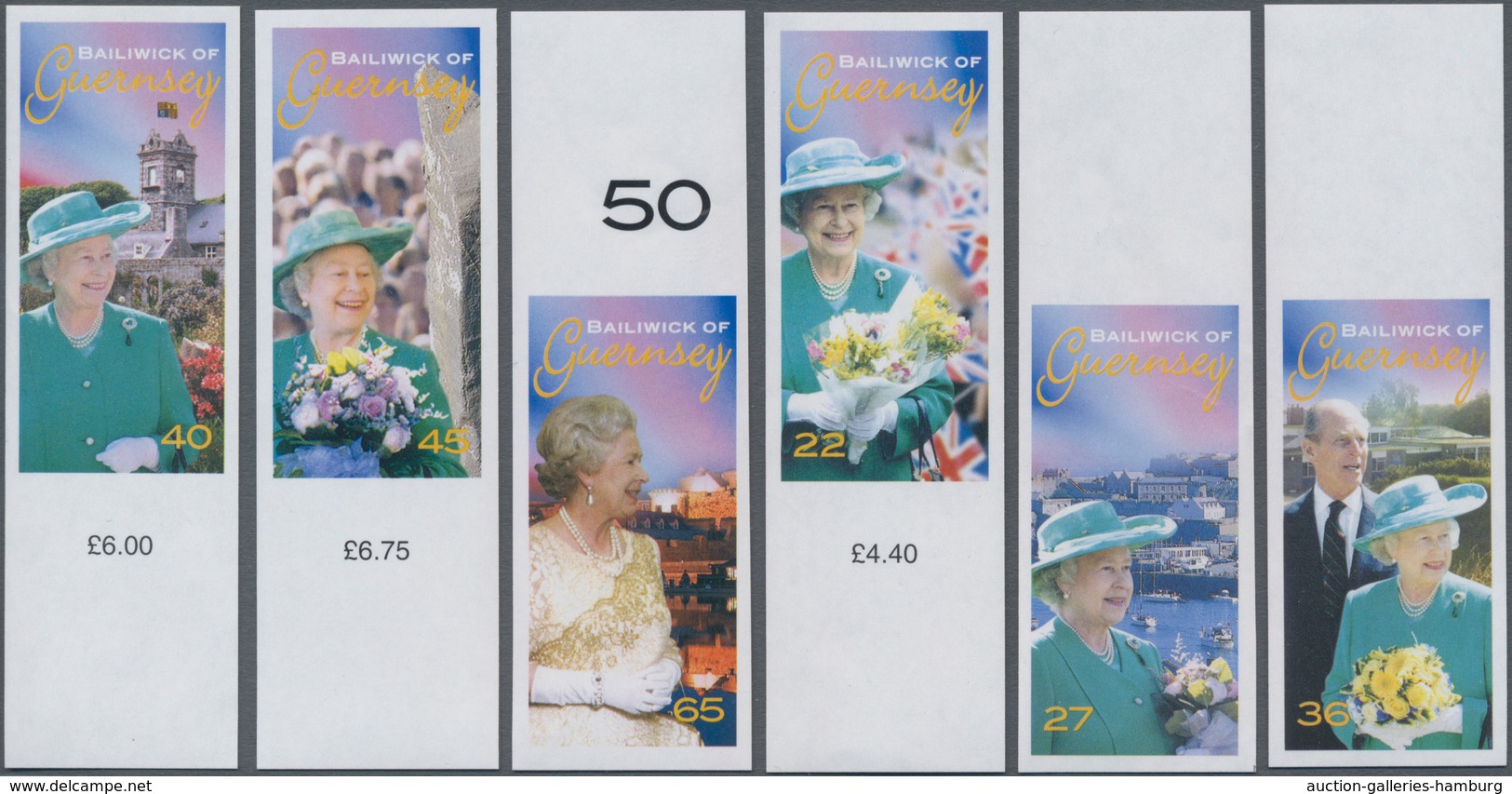 Großbritannien - Guernsey: 2002, 6 Values "50th Anniversary Of The Accession Of Queen Elizabeth II" - Guernsey