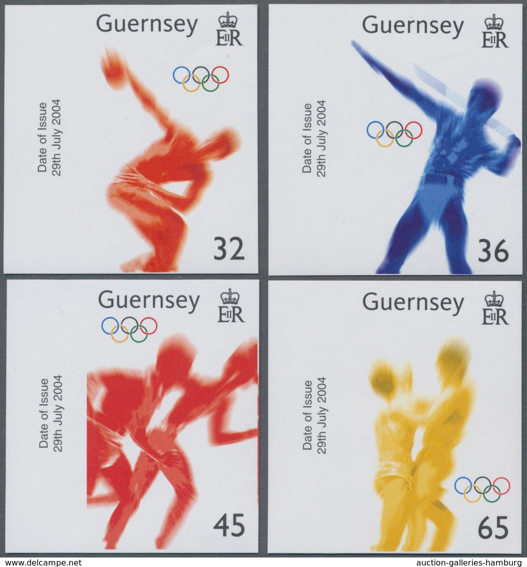 Großbritannien - Guernsey: 2004, 4 Values "Summer Olympics In Athens - Discus Throwing - Javelin - R - Guernsey