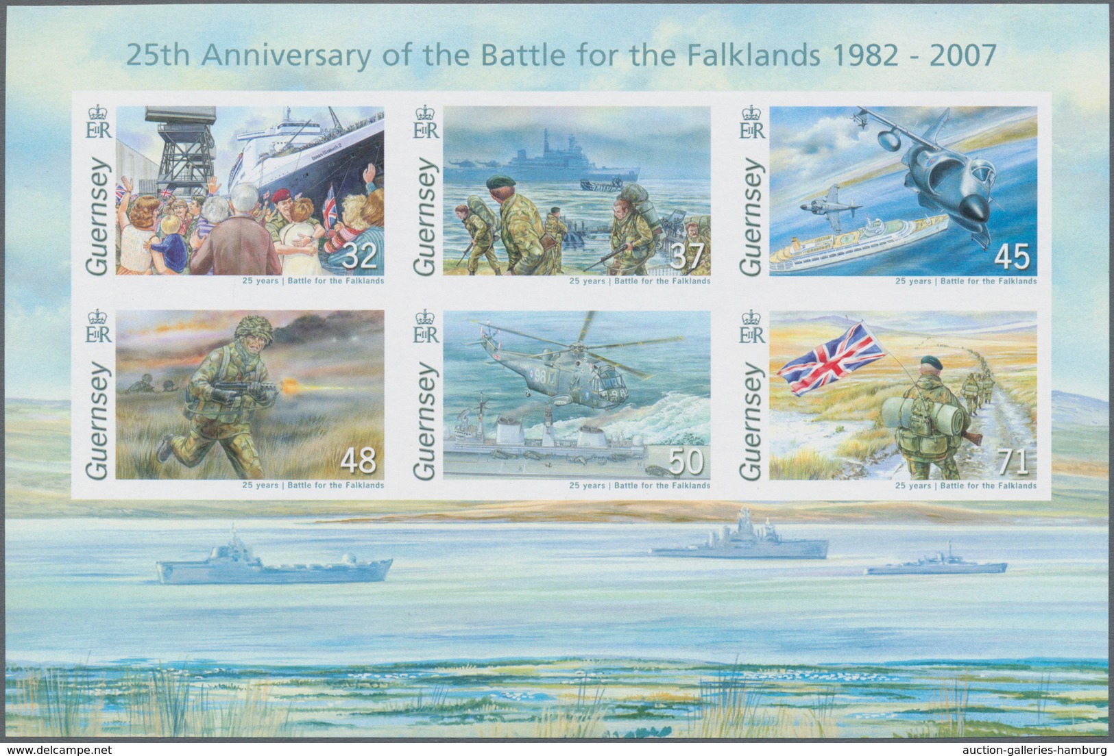 Großbritannien - Guernsey: 2007, Miniature Sheet "25th Anniversary Of The Falkland War" In Original - Guernesey