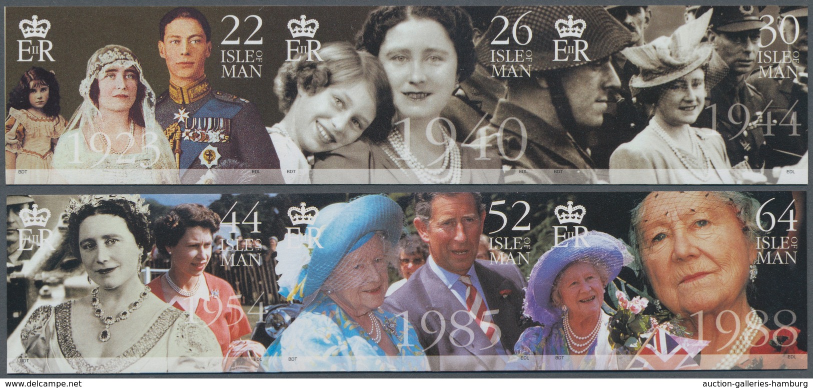 Großbritannien - Isle Of Man: 2000. Complete Set "100th Birthday Of Queen Mother Elisabeth" In 2 IMP - Isla De Man
