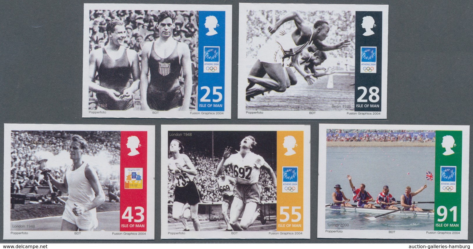 Großbritannien - Isle Of Man: 2004. Complete Set (5 Values) "Summer Olympic Games, Athens: Olympic C - Man (Insel)