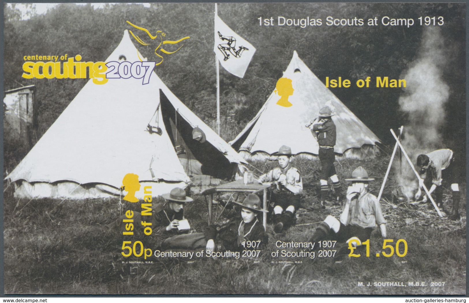 Großbritannien - Isle Of Man: 2007. IMPERFORATE Souvenir Sheet For The Issue "Centenary Of Scouting - Man (Insel)