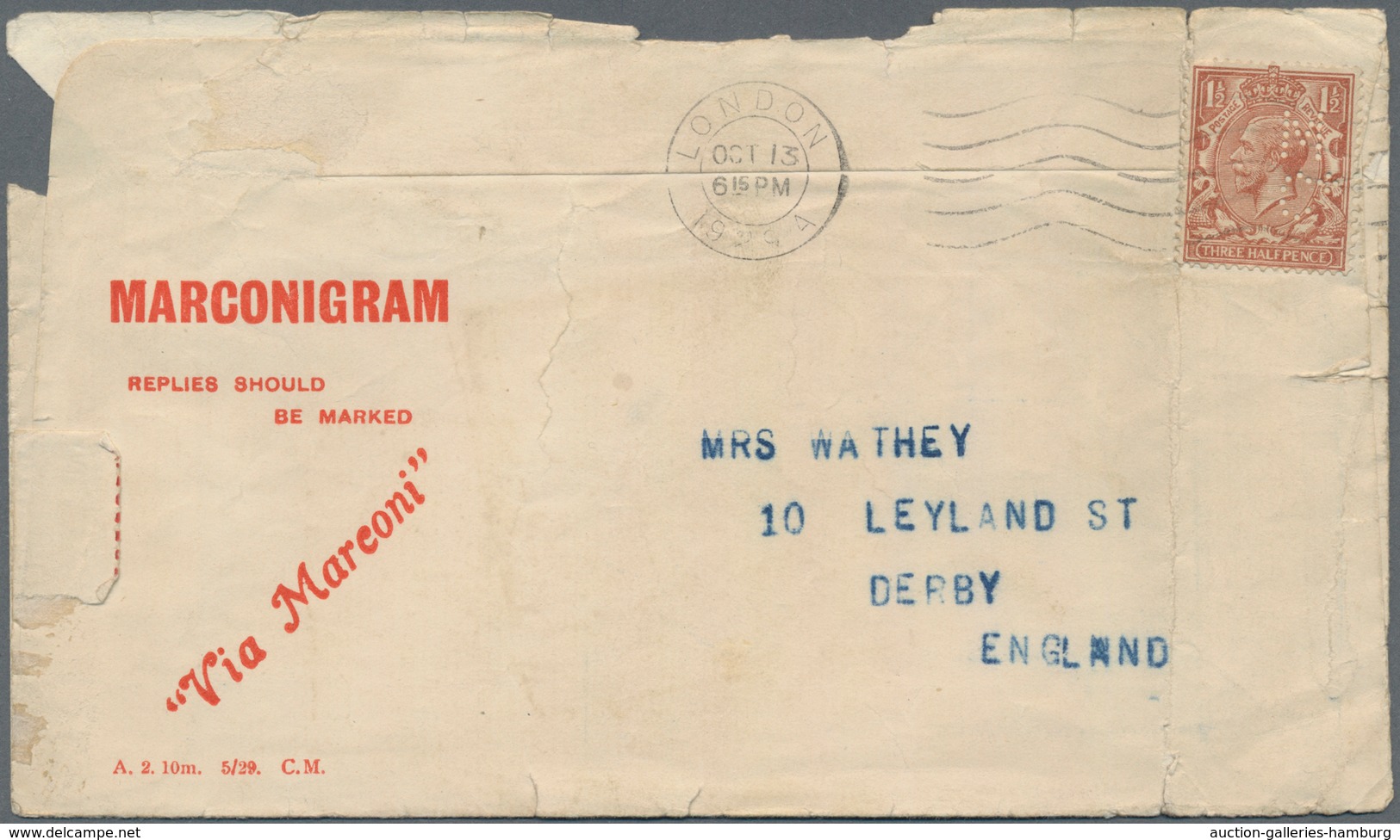 Großbritannien - Besonderheiten: 1916/1930, 3 Telegram Envelopes Including 1916 "Expeditionary Force - Sonstige & Ohne Zuordnung