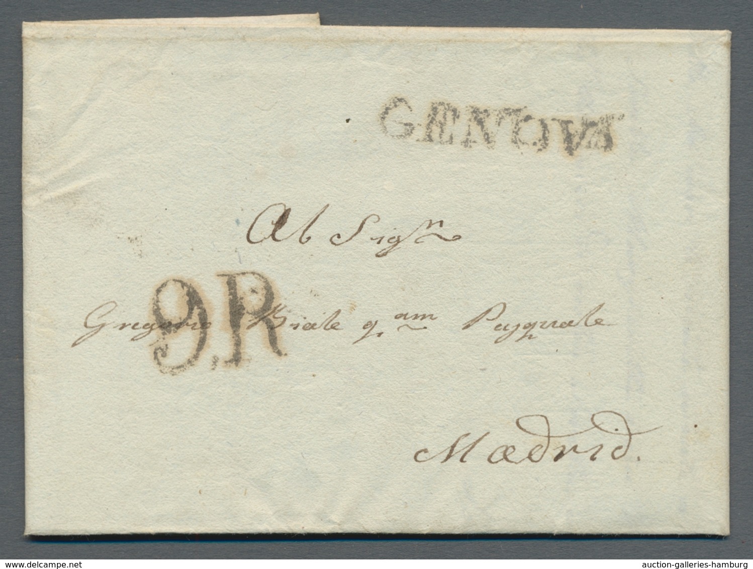 Italien - Vorphilatelie: 1818-1855, small lot of five pre-philatelic or stampless letters from Itall