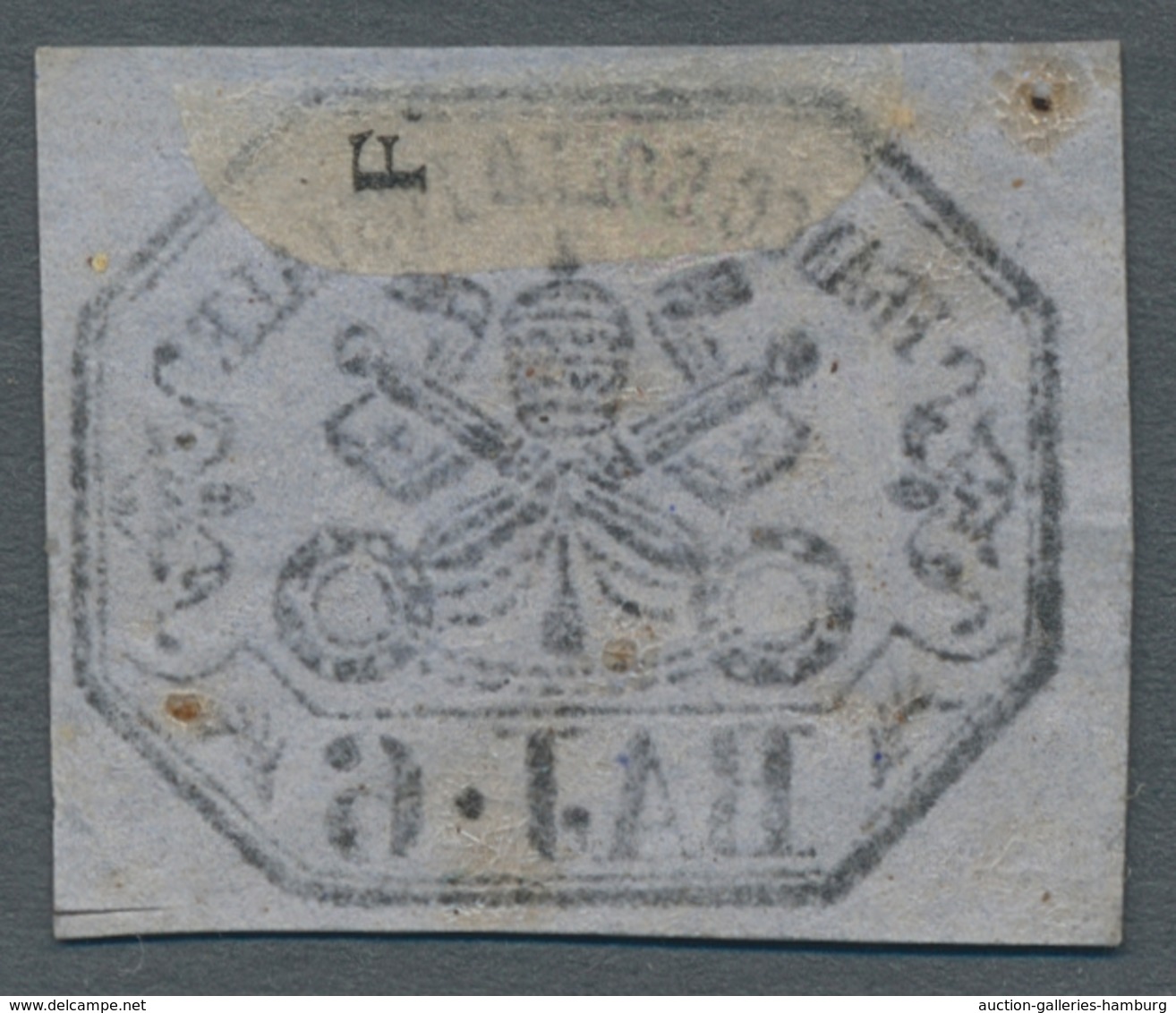 Italien - Altitalienische Staaten: Kirchenstaat: 1852, "6 Baj. Lilac Gray", Color-typical Value With - Estados Pontificados