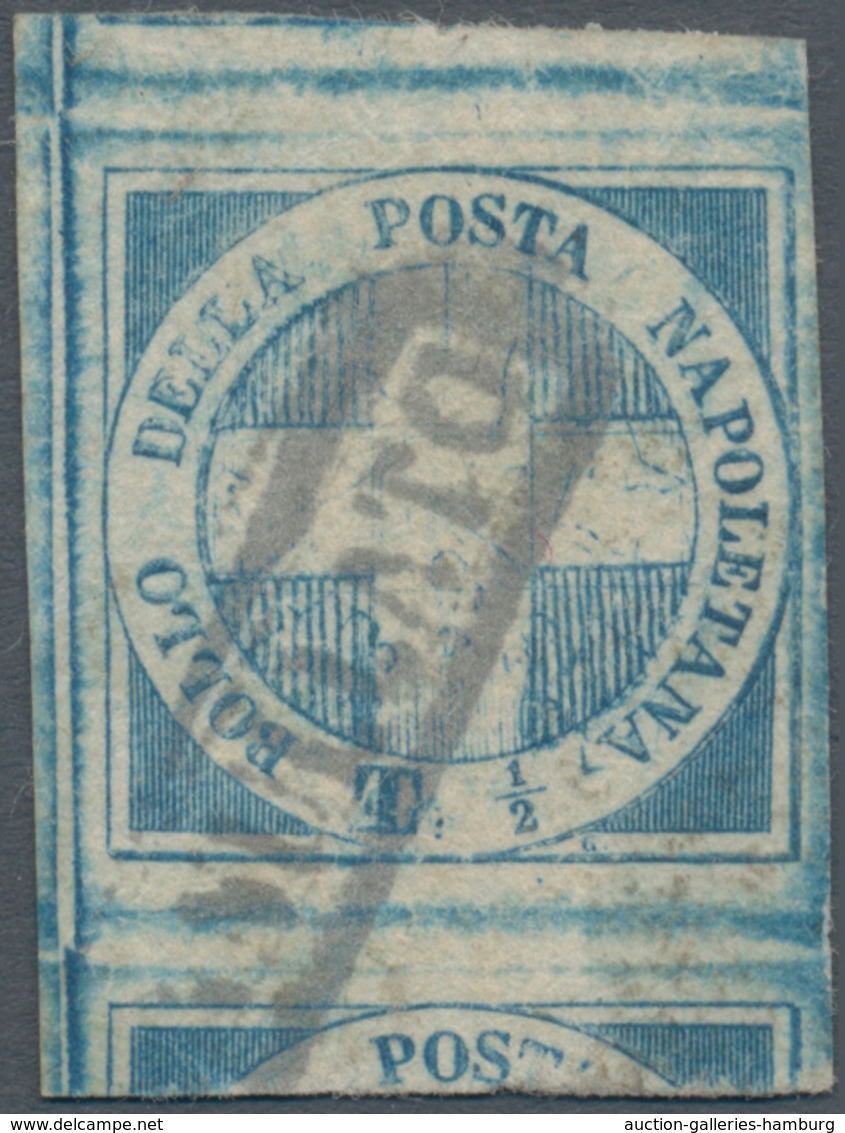 Italien - Altitalienische Staaten: Neapel: 1860: ½ T "Croce Di Savoia" Blue, Fresh Colour, In Specta - Naples