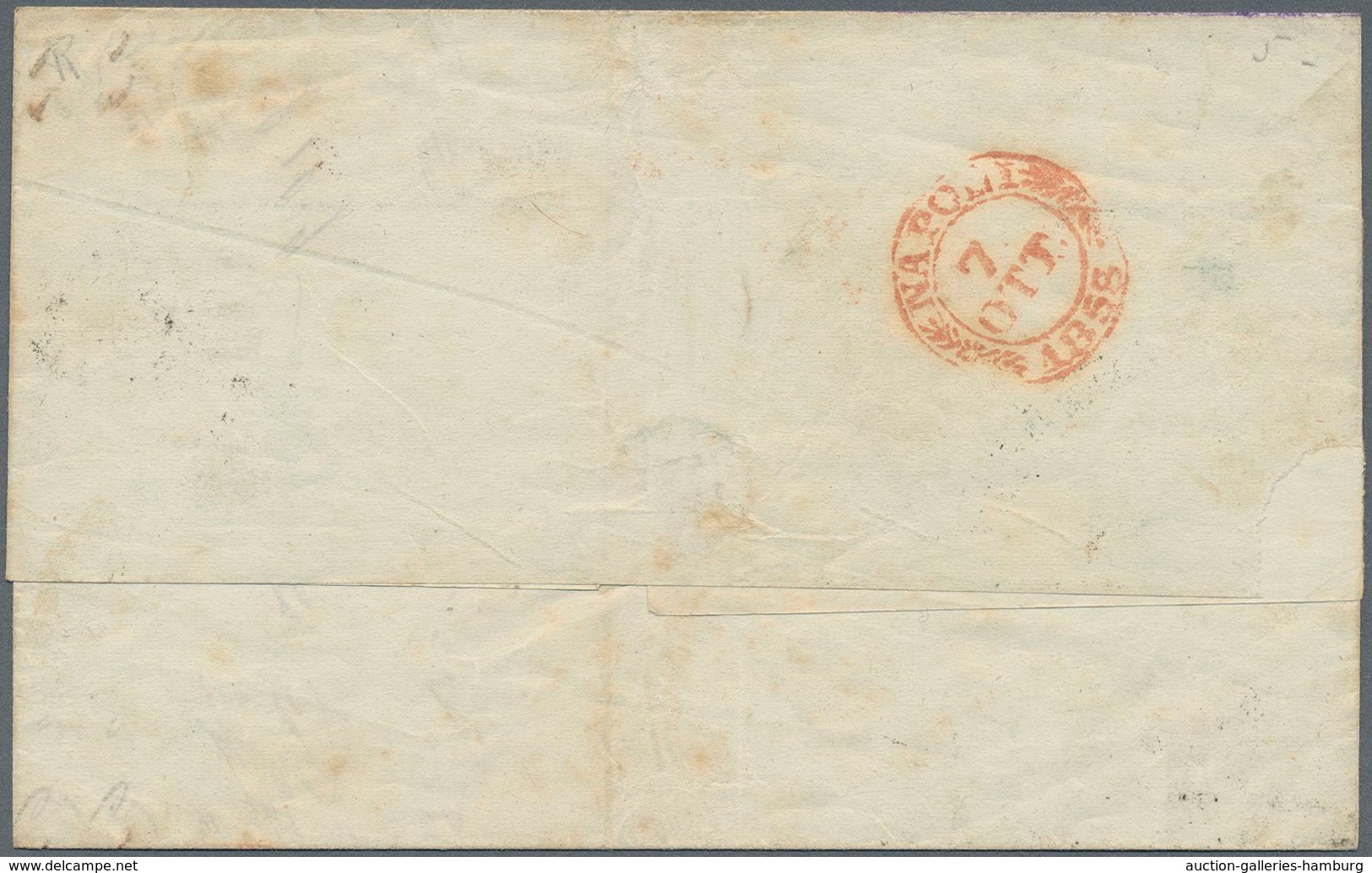 Italien - Altitalienische Staaten: Toscana: 1857, 6 Cr Blue, Close To Full Margins, Single Franking - Tuscany