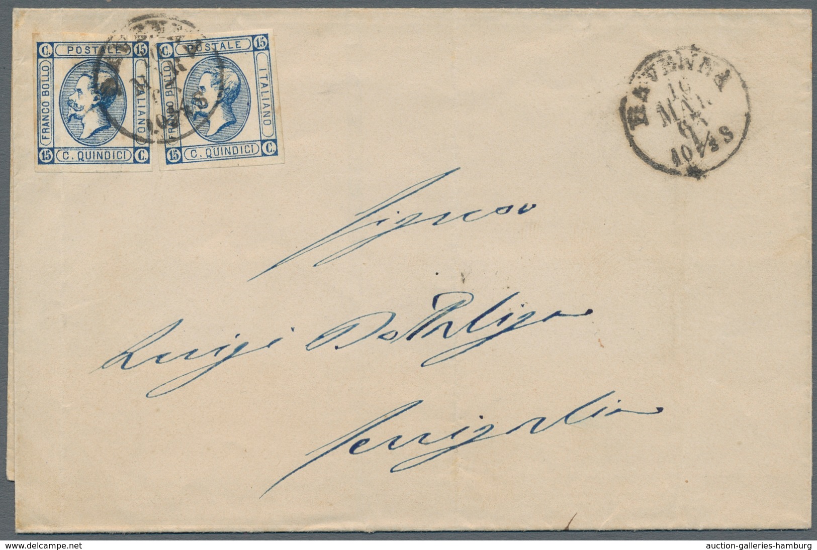 Italien: 1863, Two Attractive Early Italian Covers: Single Franking No. 14 (on One Side Touched) On - Unclassified