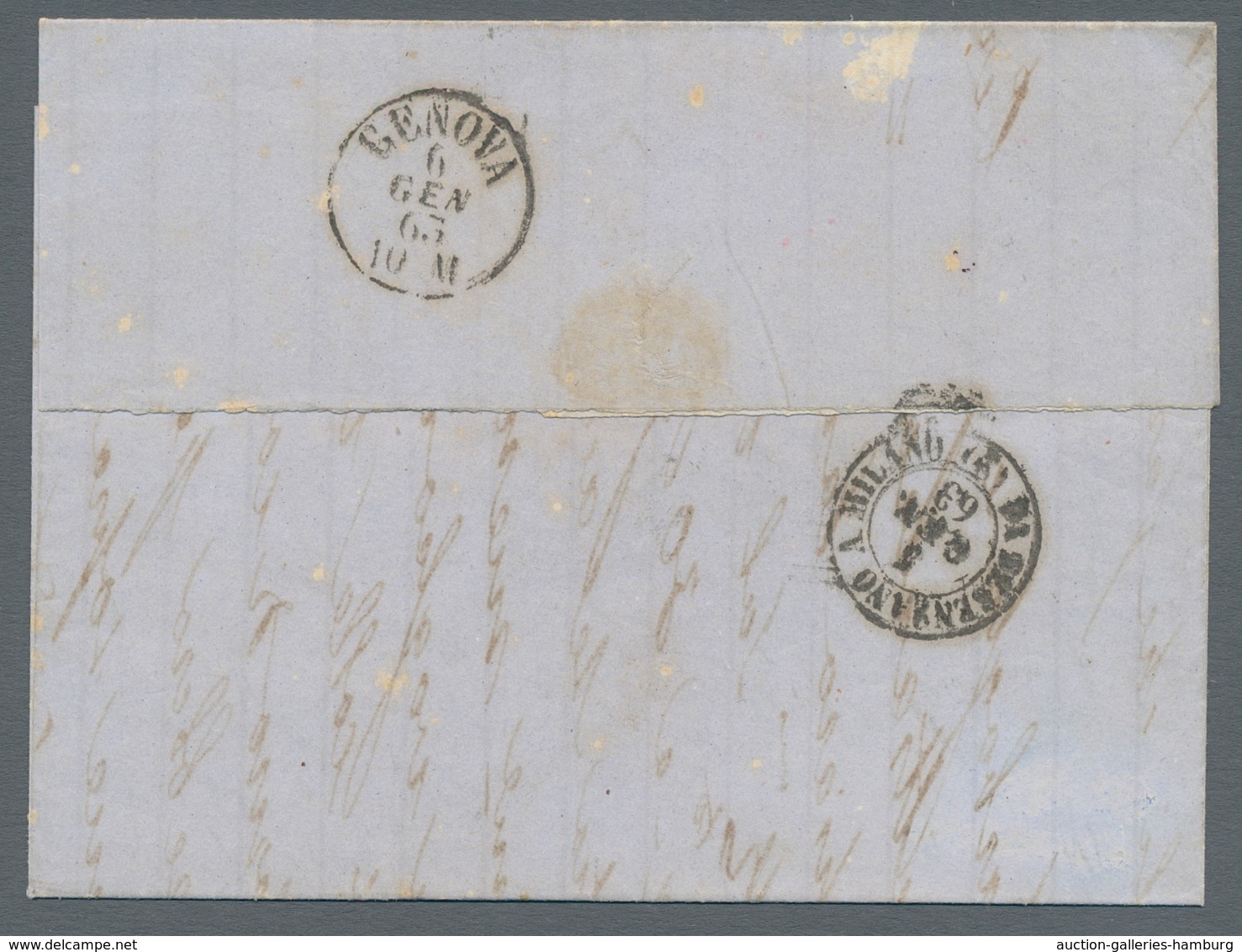 Italien: 1863, Two Attractive Early Italian Covers: Single Franking No. 14 (on One Side Touched) On - Zonder Classificatie