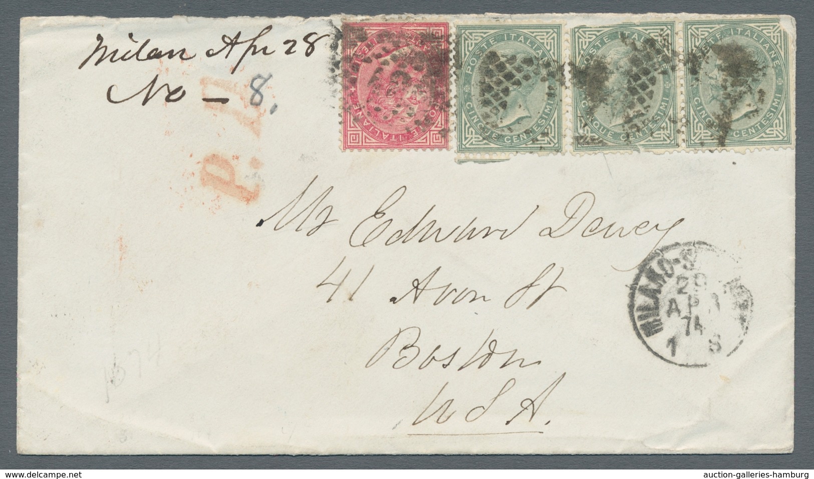 Italien: 1868-1874, Two Attractive Envelopes With Frankings Of The Issue King Victor Emanuel II, On - Unclassified