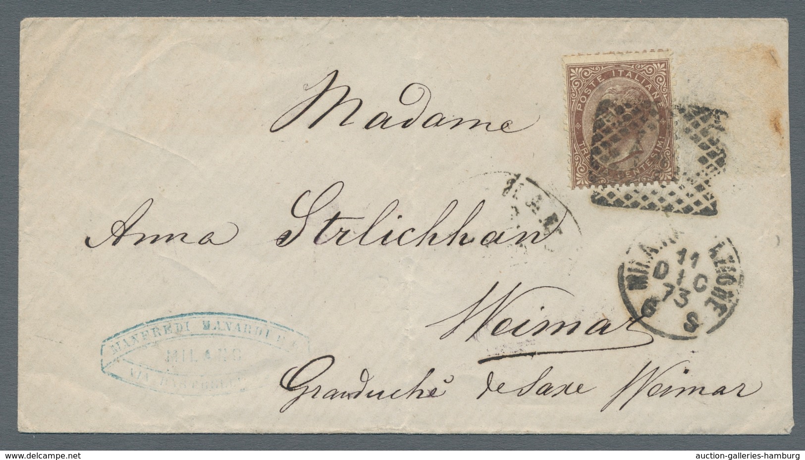 Italien: 1864-1873, Three Interesting Documents With Different King Victor Emanuel II Frankings: Pai - Sin Clasificación