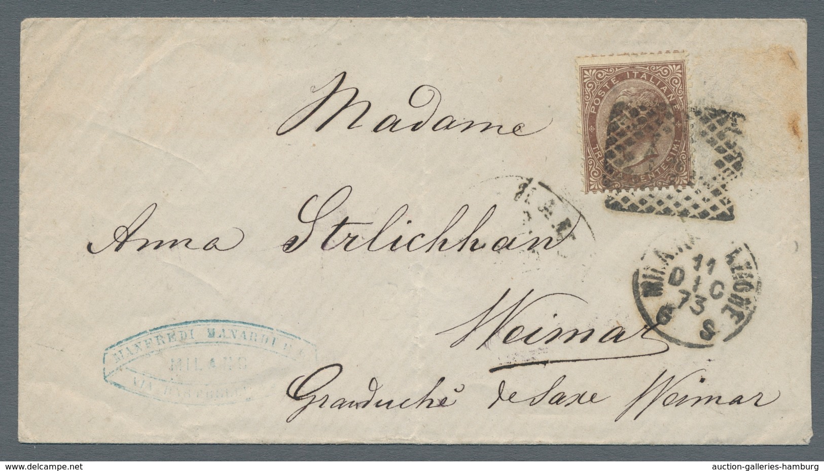 Italien: 1864-1873, Three Interesting Documents With Different King Victor Emanuel II Frankings: Pai - Zonder Classificatie