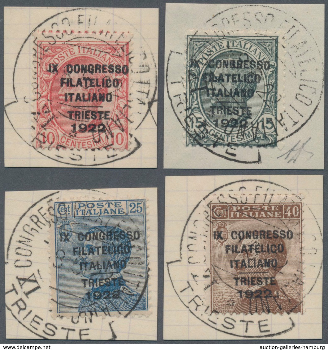 Italien: 1922, 9th Philatelic Congress In Trieste, Overprint On Definitives, Complete Set Of Four On - Sin Clasificación