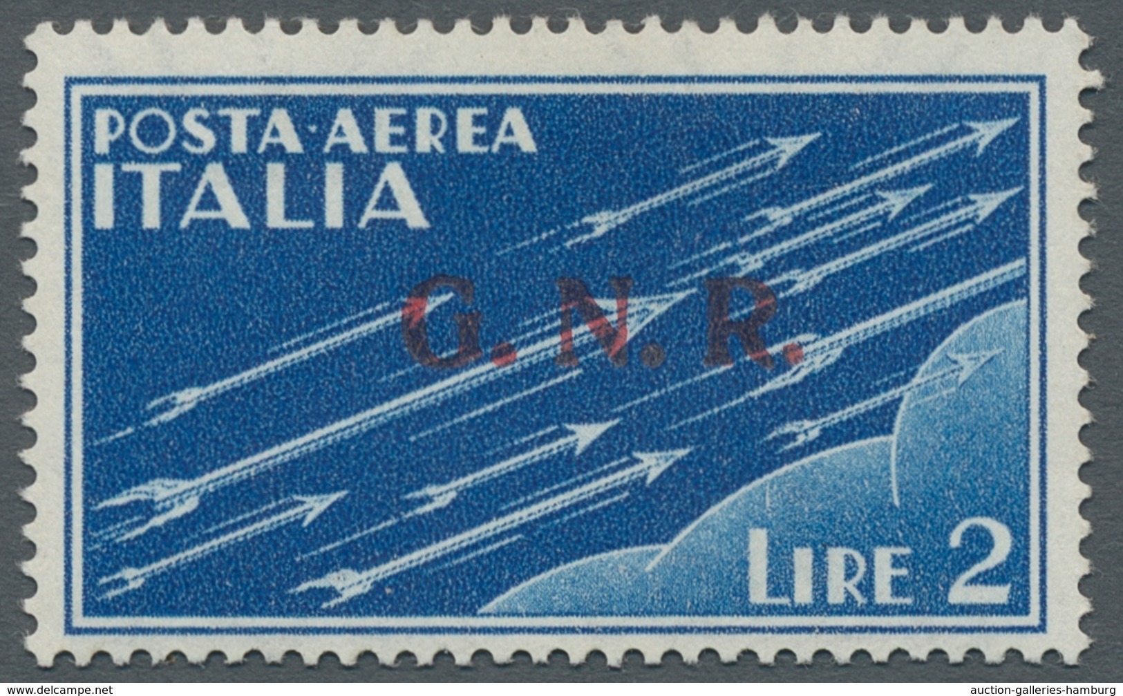 Italien - Militärpostmarken: Nationalgarde: 1944, "25 C. To 2 L. Airmail With Overprint", Mint Never - Autres & Non Classés